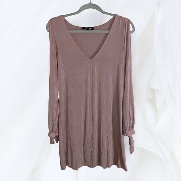 Lulu’s (XS) Beige Long Sleeve Mini Dress - Picture 5 of 6